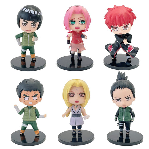 6 Naruto figurines, Naruto Sasuke Itachi, I Love Rokakashi Doll Cake Decorative Toys