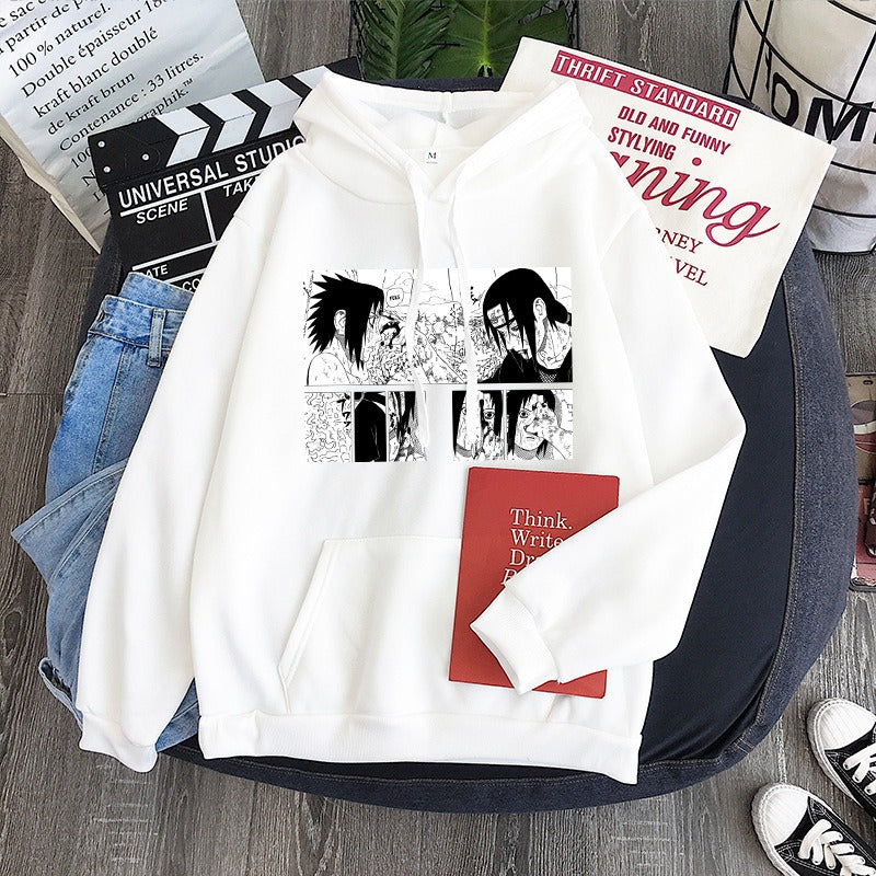 Naruto Uchibo Itachi Anime Student Plush Hooded Hoodie with Hat