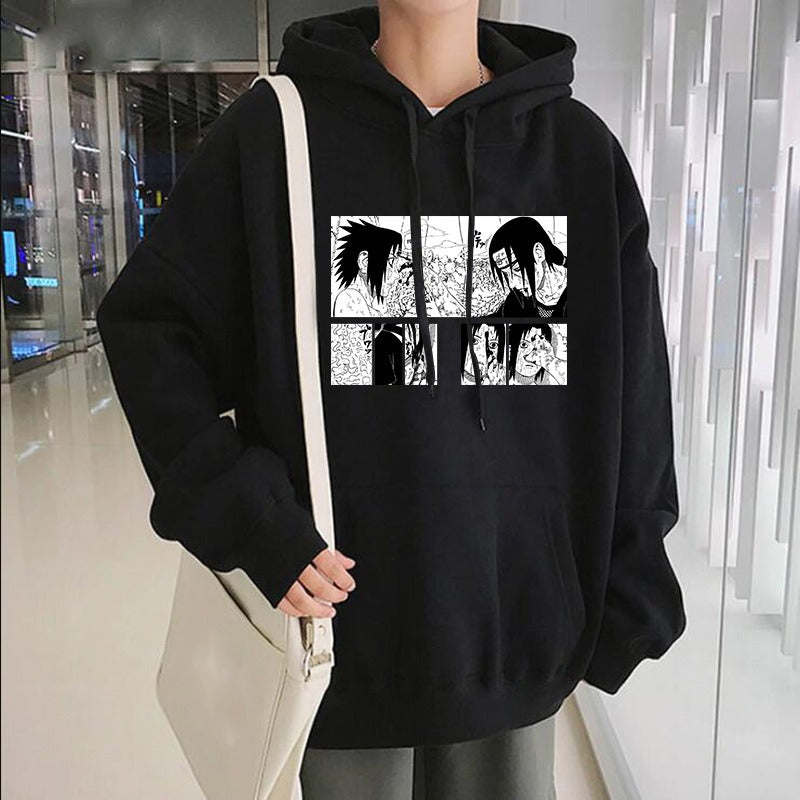 Naruto Uchibo Itachi Anime Student Plush Hooded Hoodie with Hat